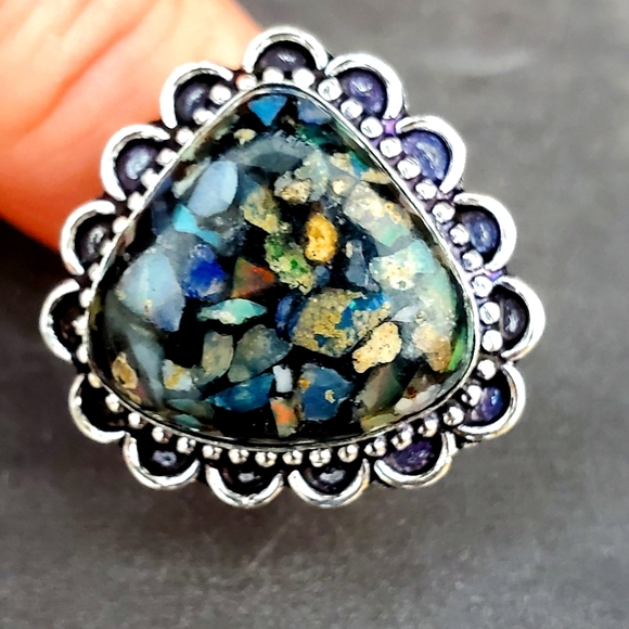 New Copper Ethiopian Opal 925 Silver Ring. - Picture 1 of 6